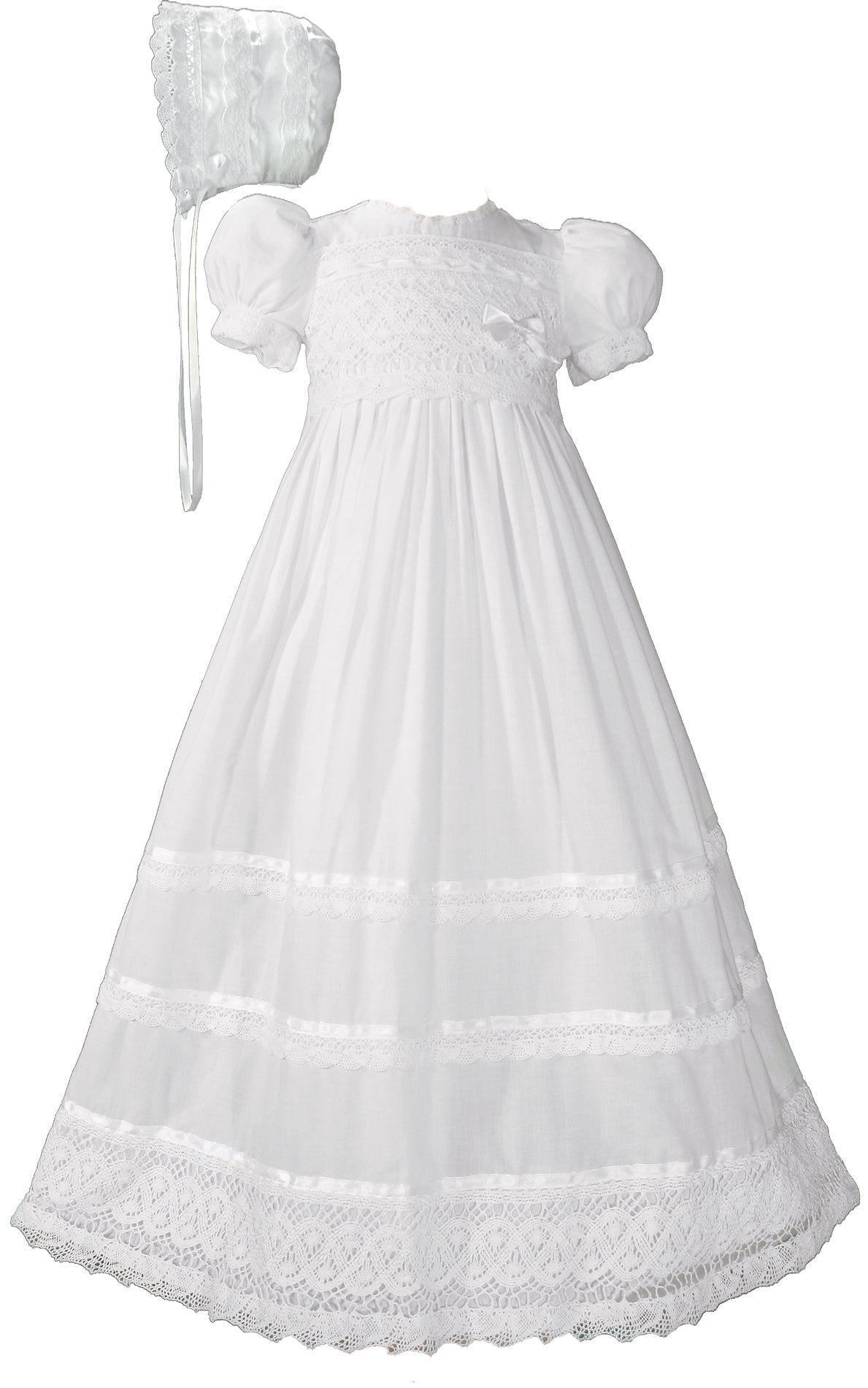 Soft Tulle Christening Gown For Baby Girls 2021 Short Sleeve Appliques Lace Baptism  Gown With Bonnet For First Communion From Greatvip, $59.59 | DHgate.Com